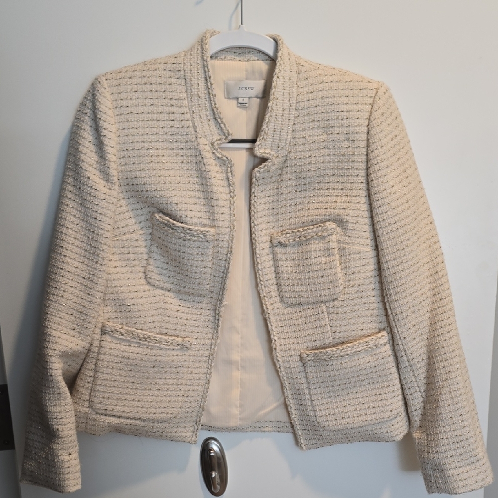 J. Crew Cream Textured Blazer